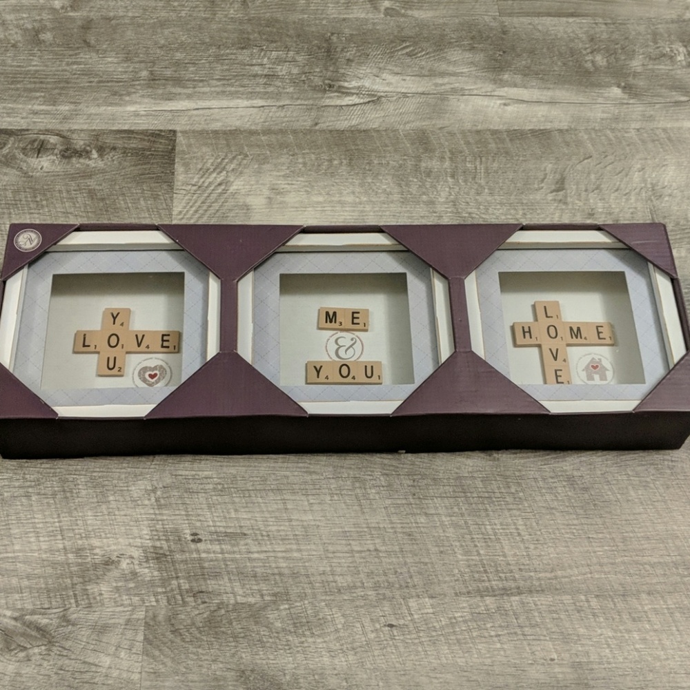 New! Wood Frame Shadowbox Word Tiles